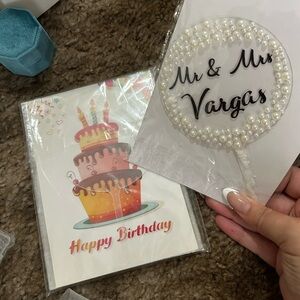 8 Clear Acrylic Cake Circle Toppers. Mine is just an example it is not included